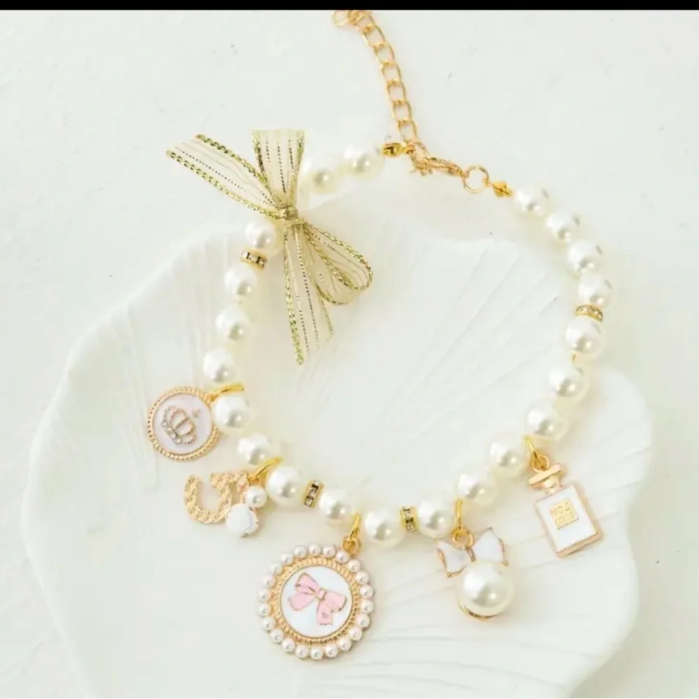 Rhinestone Pearl Necklace for Dog & Cat